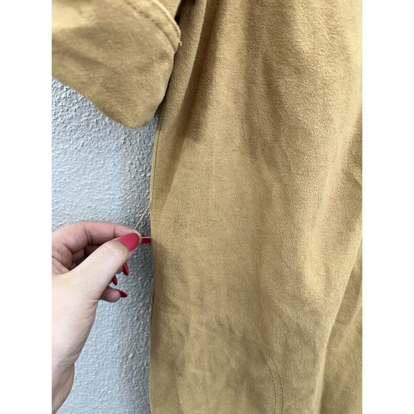 David Warren Womens Dress Size 12 Brown Suede Half Button Up Collared Vintage - Picture 4 of 15